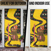 Germany Christmas Door Cover with Bear Boar Otter Squirrel and Holiday Pattern Design - Wonder Print Shop