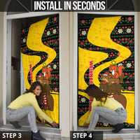 Germany Christmas Door Cover with Bear Boar Otter Squirrel and Holiday Pattern Design - Wonder Print Shop