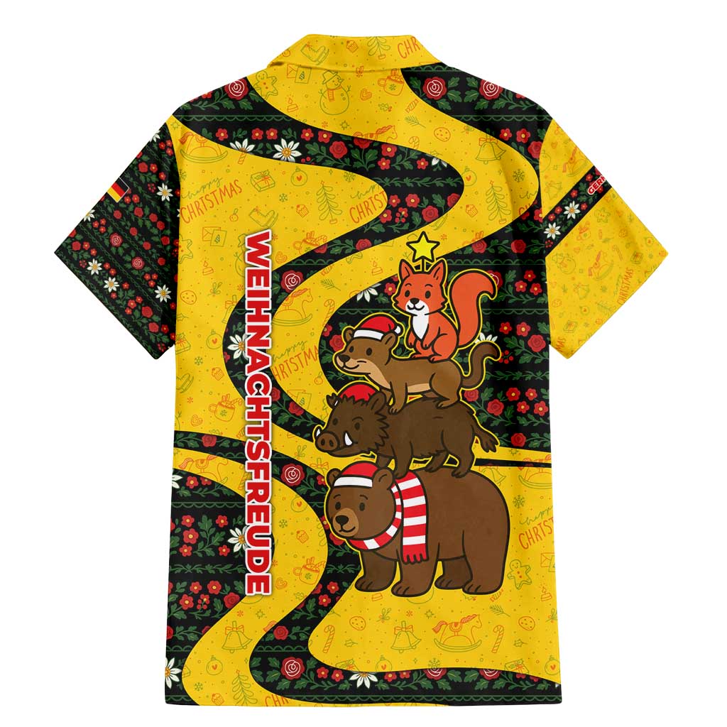 Germany Christmas Family Matching Mermaid Dress and Hawaiian Shirt with Bear Boar Otter Squirrel and Holiday Pattern Design - Wonder Print Shop