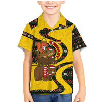 Germany Christmas Family Matching Mermaid Dress and Hawaiian Shirt with Bear Boar Otter Squirrel and Holiday Pattern Design - Wonder Print Shop