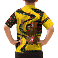 Germany Christmas Family Matching Off The Shoulder Long Sleeve Dress and Hawaiian Shirt with Bear Boar Otter Squirrel and Holiday Pattern Design - Wonder Print Shop