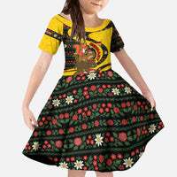 Germany Christmas Family Matching Off The Shoulder Long Sleeve Dress and Hawaiian Shirt with Bear Boar Otter Squirrel and Holiday Pattern Design - Wonder Print Shop