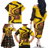 Germany Christmas Family Matching Off The Shoulder Long Sleeve Dress and Hawaiian Shirt with Bear Boar Otter Squirrel and Holiday Pattern Design - Wonder Print Shop