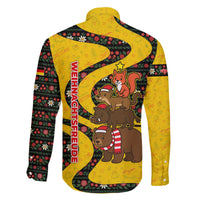 Germany Christmas Family Matching Off The Shoulder Long Sleeve Dress and Hawaiian Shirt with Bear Boar Otter Squirrel and Holiday Pattern Design - Wonder Print Shop