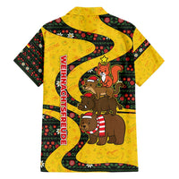 Germany Christmas Family Matching Off Shoulder Maxi Dress and Hawaiian Shirt with Bear Boar Otter Squirrel and Holiday Pattern Design - Wonder Print Shop