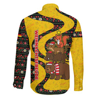 Germany Christmas Family Matching Off Shoulder Short Dress and Hawaiian Shirt with Bear Boar Otter Squirrel and Holiday Pattern Design - Wonder Print Shop