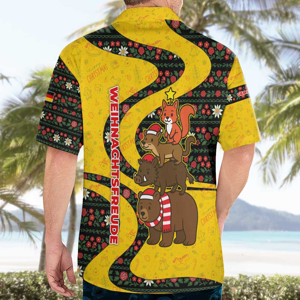 Germany Christmas Hawaiian Shirt with Bear Boar Otter Squirrel and Holiday Pattern Design - Wonder Print Shop