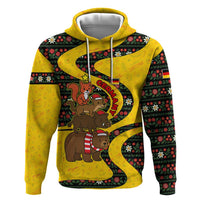 Germany Christmas Hoodie with Bear Boar Otter Squirrel and Holiday Pattern Design - Wonder Print Shop