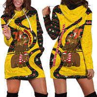 Germany Christmas Hoodie Dress with Bear Boar Otter Squirrel and Holiday Pattern Design - Wonder Print Shop
