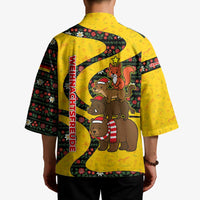 Germany Christmas Kimono with Bear Boar Otter Squirrel and Holiday Pattern Design - Wonder Print Shop