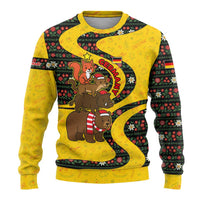 Germany Christmas Ugly Christmas Sweater with Bear Boar Otter Squirrel and Holiday Pattern Design - Wonder Print Shop