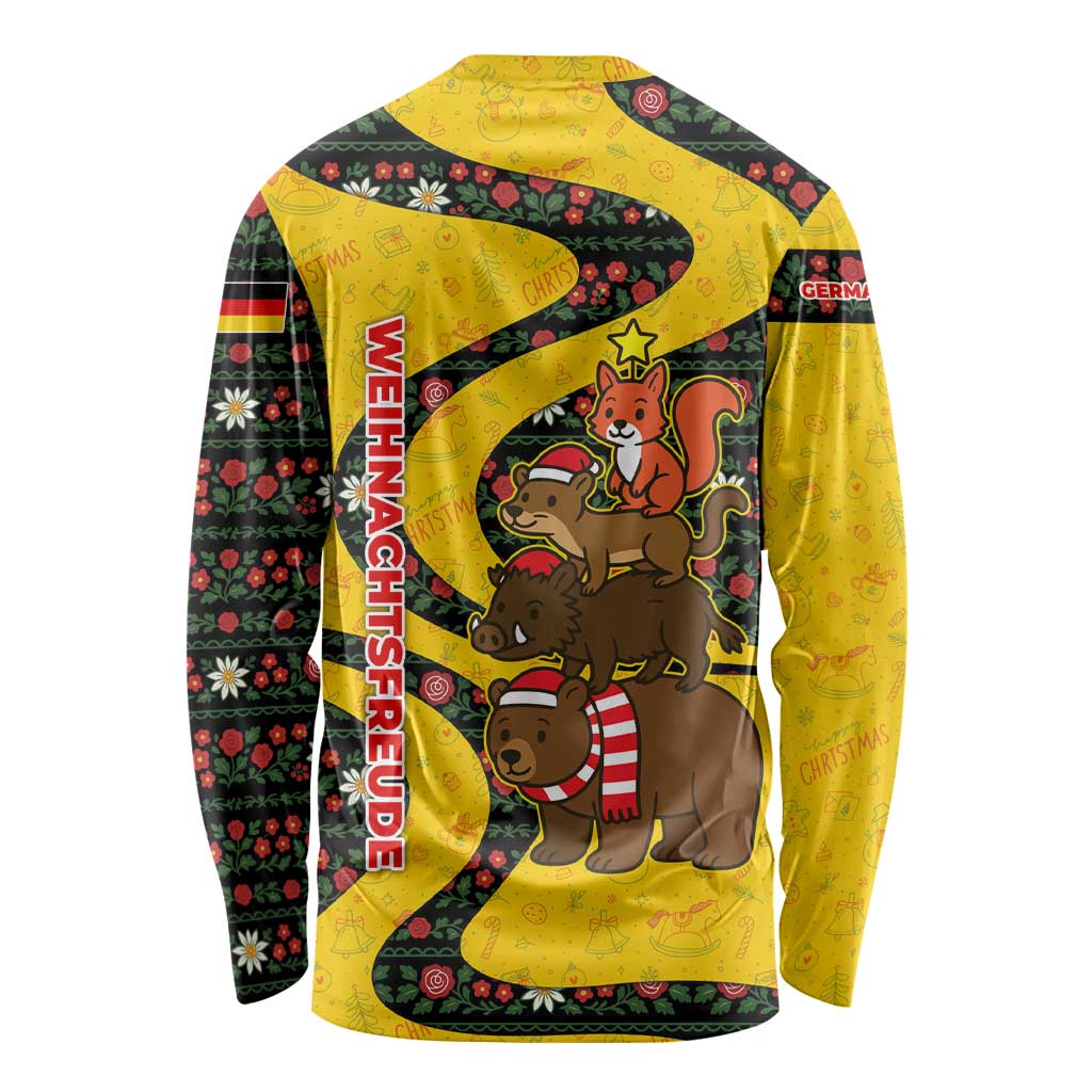 Germany Christmas Long Sleeve Shirt with Bear Boar Otter Squirrel and Holiday Pattern Design - Wonder Print Shop