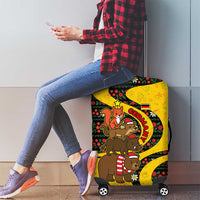 Germany Christmas Luggage Cover with Bear Boar Otter Squirrel and Holiday Pattern Design - Wonder Print Shop