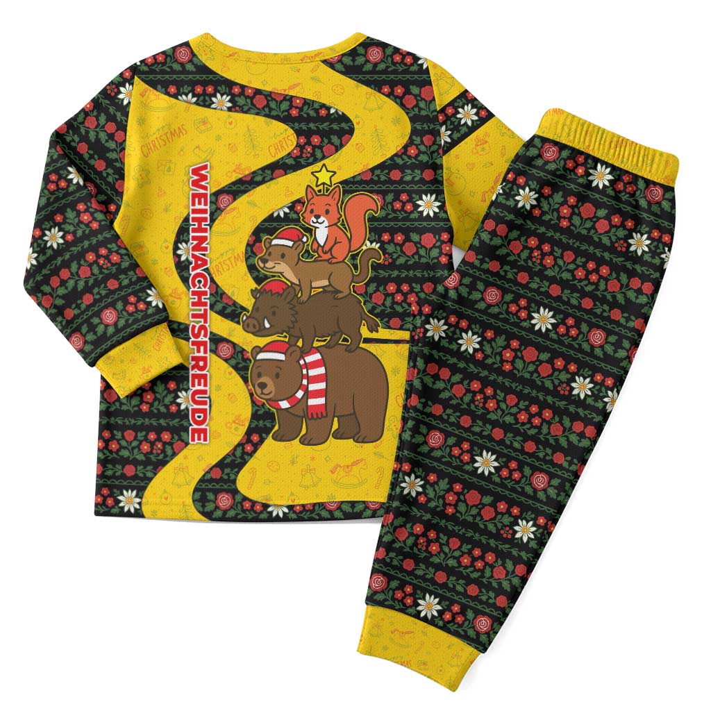Germany Christmas Pajama Set with Bear Boar Otter Squirrel and Holiday Pattern Design - Wonder Print Shop