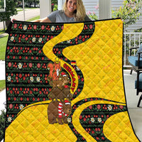Germany Christmas Quilt with Bear Boar Otter Squirrel and Holiday Pattern Design - Wonder Print Shop