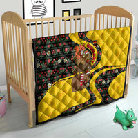 Germany Christmas Quilt with Bear Boar Otter Squirrel and Holiday Pattern Design - Wonder Print Shop