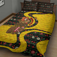 Germany Christmas Quilt Bed Set with Bear Boar Otter Squirrel and Holiday Pattern Design - Wonder Print Shop