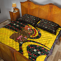Germany Christmas Quilt Bed Set with Bear Boar Otter Squirrel and Holiday Pattern Design - Wonder Print Shop