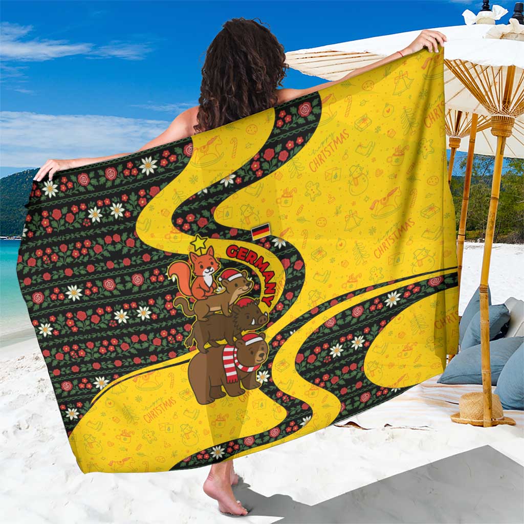 Germany Christmas Sarong with Bear Boar Otter Squirrel and Holiday Pattern Design - Wonder Print Shop