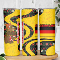 Germany Christmas Skinny Tumbler with Bear Boar Otter Squirrel and Holiday Pattern Design - Wonder Print Shop