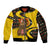 Germany Christmas Sleeve Zip Bomber Jacket with Bear Boar Otter Squirrel and Holiday Pattern Design - Wonder Print Shop