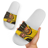 Germany Christmas Slide Sandals with Bear Boar Otter Squirrel and Holiday Pattern Design - Wonder Print Shop