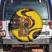 Germany Christmas Spare Tire Cover with Bear Boar Otter Squirrel and Holiday Pattern Design - Wonder Print Shop