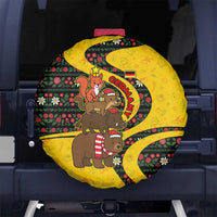 Germany Christmas Spare Tire Cover with Bear Boar Otter Squirrel and Holiday Pattern Design - Wonder Print Shop