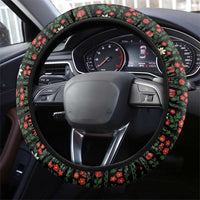 Germany Christmas Steering Wheel Cover with Bear Boar Otter Squirrel and Holiday Pattern Design - Wonder Print Shop