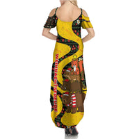 Germany Christmas Summer Maxi Dress with Bear Boar Otter Squirrel and Holiday Pattern Design - Wonder Print Shop