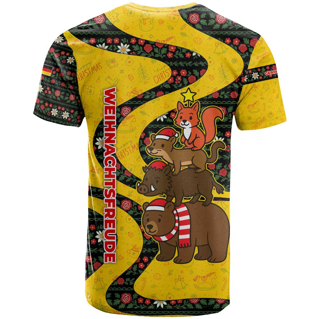 Germany Christmas T Shirt with Bear Boar Otter Squirrel and Holiday Pattern Design - Wonder Print Shop