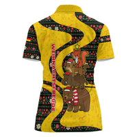 Germany Christmas Women Polo Shirt with Bear Boar Otter Squirrel and Holiday Pattern Design - Wonder Print Shop