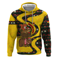 Germany Christmas Zip Hoodie with Bear Boar Otter Squirrel and Holiday Pattern Design - Wonder Print Shop