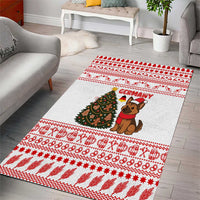 Germany Christmas Area Rug with German Shepherd Dog Gingerbread Tree and Red Holiday Pattern - Wonder Print Shop