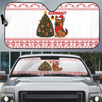 Germany Christmas Auto Sun Shade with German Shepherd Dog Gingerbread Tree and Red Holiday Pattern - Wonder Print Shop