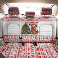 Germany Christmas Back Car Seat Cover with German Shepherd Dog Gingerbread Tree and Red Holiday Pattern - Wonder Print Shop