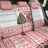 Germany Christmas Back Car Seat Cover with German Shepherd Dog Gingerbread Tree and Red Holiday Pattern - Wonder Print Shop