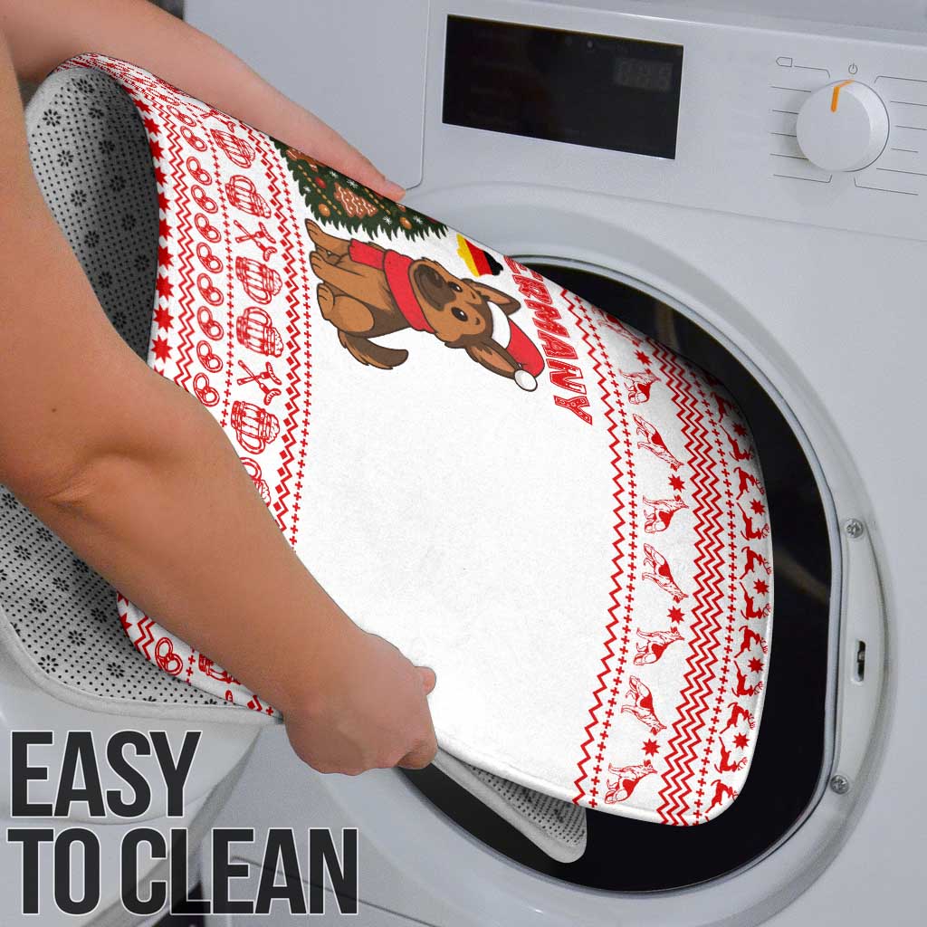 Germany Christmas Bathroom Set with German Shepherd Dog Gingerbread Tree and Red Holiday Pattern - Wonder Print Shop