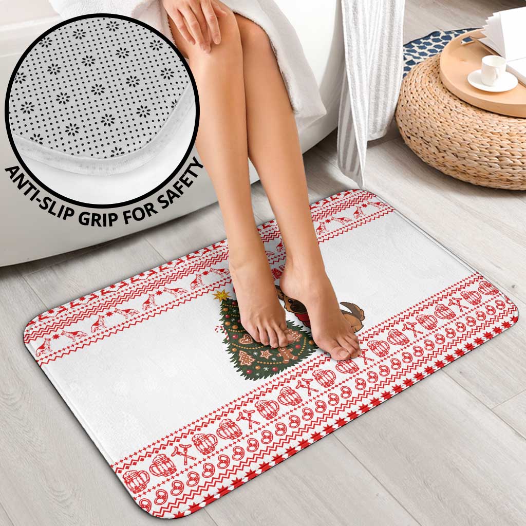 Germany Christmas Bathroom Set with German Shepherd Dog Gingerbread Tree and Red Holiday Pattern - Wonder Print Shop