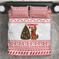 Germany Christmas Bedding Set with German Shepherd Dog Gingerbread Tree and Red Holiday Pattern - Wonder Print Shop