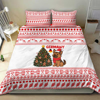 Germany Christmas Bedding Set with German Shepherd Dog Gingerbread Tree and Red Holiday Pattern - Wonder Print Shop