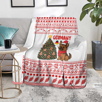 Germany Christmas Blanket with German Shepherd Dog Gingerbread Tree and Red Holiday Pattern - Wonder Print Shop