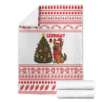 Germany Christmas Blanket with German Shepherd Dog Gingerbread Tree and Red Holiday Pattern - Wonder Print Shop