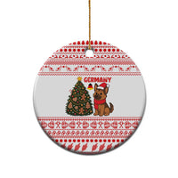 Germany Christmas Ceramic Ornament with German Shepherd Dog Gingerbread Tree and Red Holiday Pattern - Wonder Print Shop