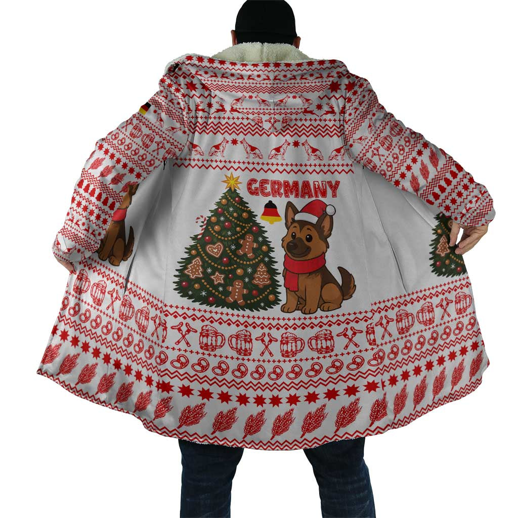 Germany Christmas Cloak with German Shepherd Dog Gingerbread Tree and Red Holiday Pattern - Wonder Print Shop