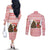 Germany Christmas Couples Matching Off The Shoulder Long Sleeve Dress and Long Sleeve Button Shirt with German Shepherd Dog Gingerbread Tree and Red Holiday Pattern - Wonder Print Shop