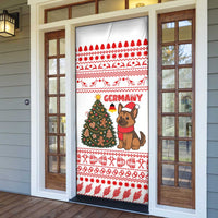 Germany Christmas Door Cover with German Shepherd Dog Gingerbread Tree and Red Holiday Pattern - Wonder Print Shop