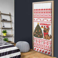 Germany Christmas Door Cover with German Shepherd Dog Gingerbread Tree and Red Holiday Pattern - Wonder Print Shop