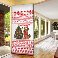 Germany Christmas Door Cover with German Shepherd Dog Gingerbread Tree and Red Holiday Pattern - Wonder Print Shop