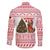 Germany Christmas Family Matching Off The Shoulder Long Sleeve Dress and Hawaiian Shirt with German Shepherd Dog Gingerbread Tree and Red Holiday Pattern - Wonder Print Shop